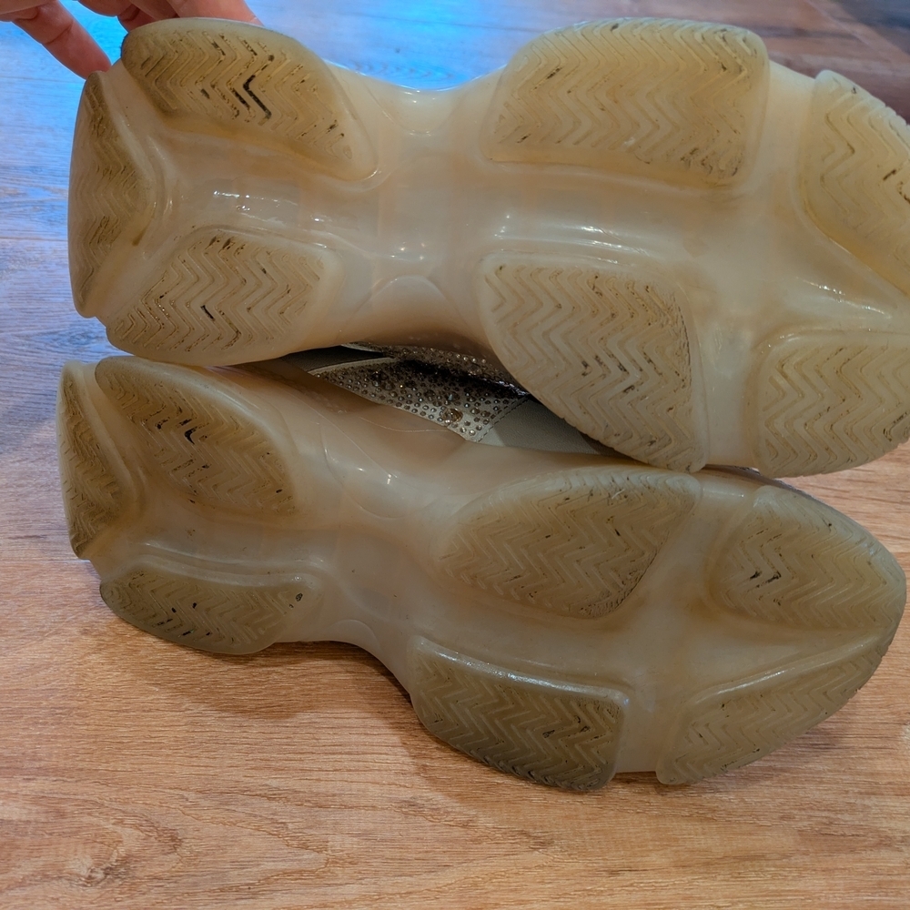 Steve Madden Tan Sneakers with Rhinestones - Picture 6 of 12